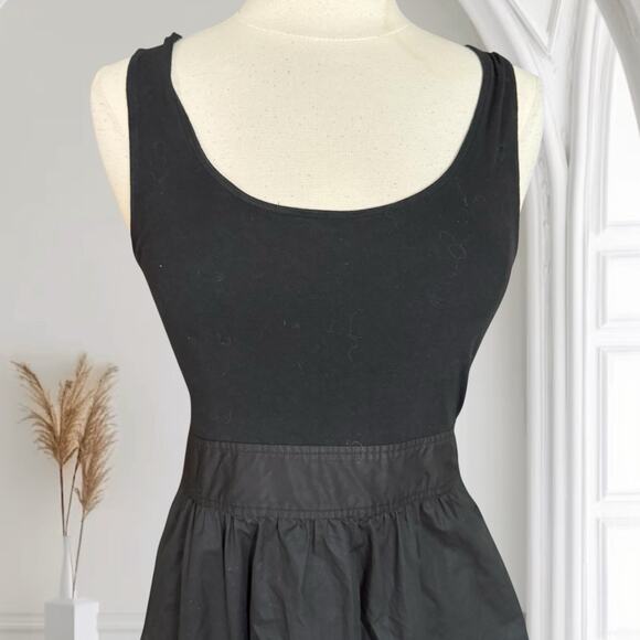 Theory Fit and Flare Sleeveless Tank Dress Black Sz 6 Women’s Pockets Minimalist - Picture 3 of 8